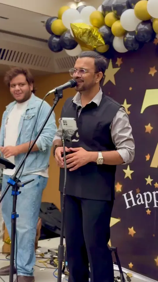 Aniket Patel & Band performing at an indoor celebration